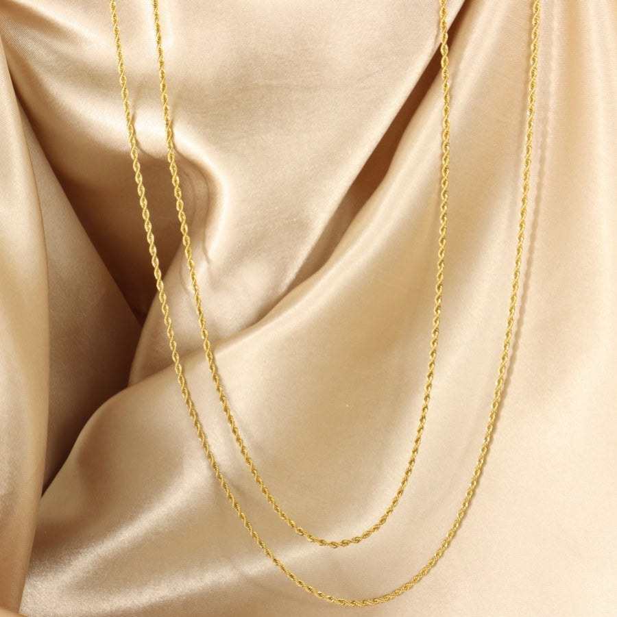 Sade 18ct gold plated stainless steel rope necklace