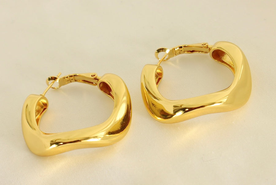 Ugozie Earrings 18ct gold plated on copper Hoop Earrings