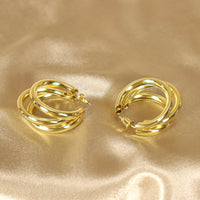 Idowu 18ct gold plated Copper hoop earrings