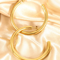 Kamari (18CT gold plated) stainless steel hoop earrings