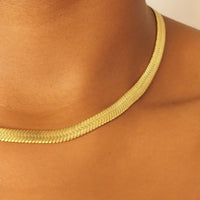 Jamila 18ct Gold Plated Stainless Steel Snake Choker Necklace