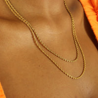 Sade 18ct gold plated stainless steel rope necklace