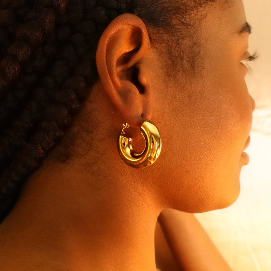 Brianna 18ct gold plated Hoop Earrings