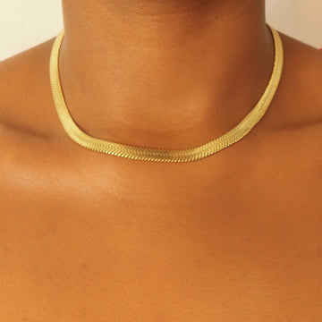 Jamila 18ct Gold Plated Stainless Steel Snake Choker Necklace