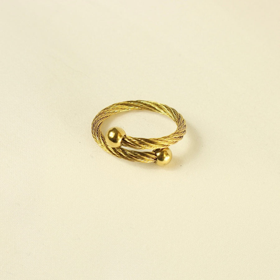 Olayinka 18CT gold plated stainless steel ring