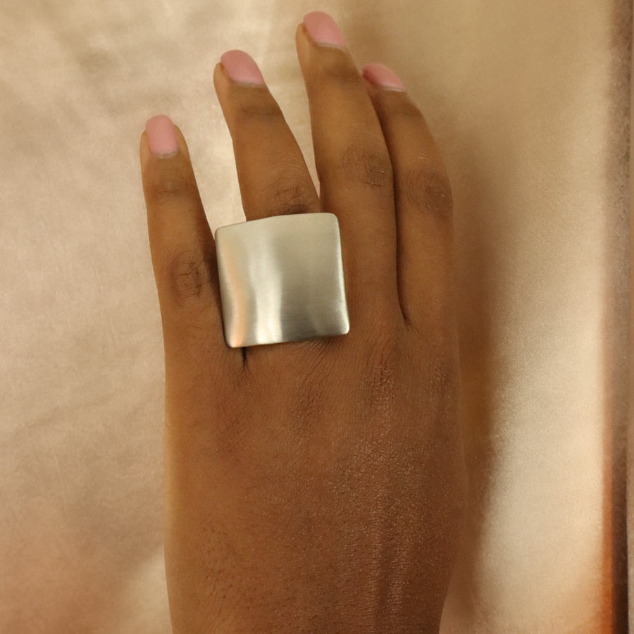 Kaabo Fulani Inspired Stainless Steel Square Ring