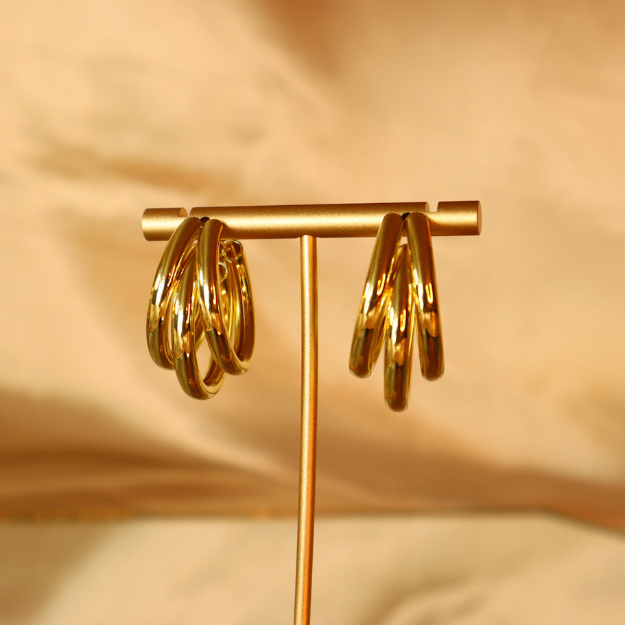 Idowu 18ct gold plated Copper hoop earrings