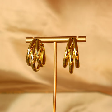 Idowu 18ct gold plated Copper hoop earrings