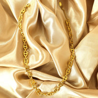 Oni 18ct Gold Plated Stainless Steel Anchor Choker Necklace