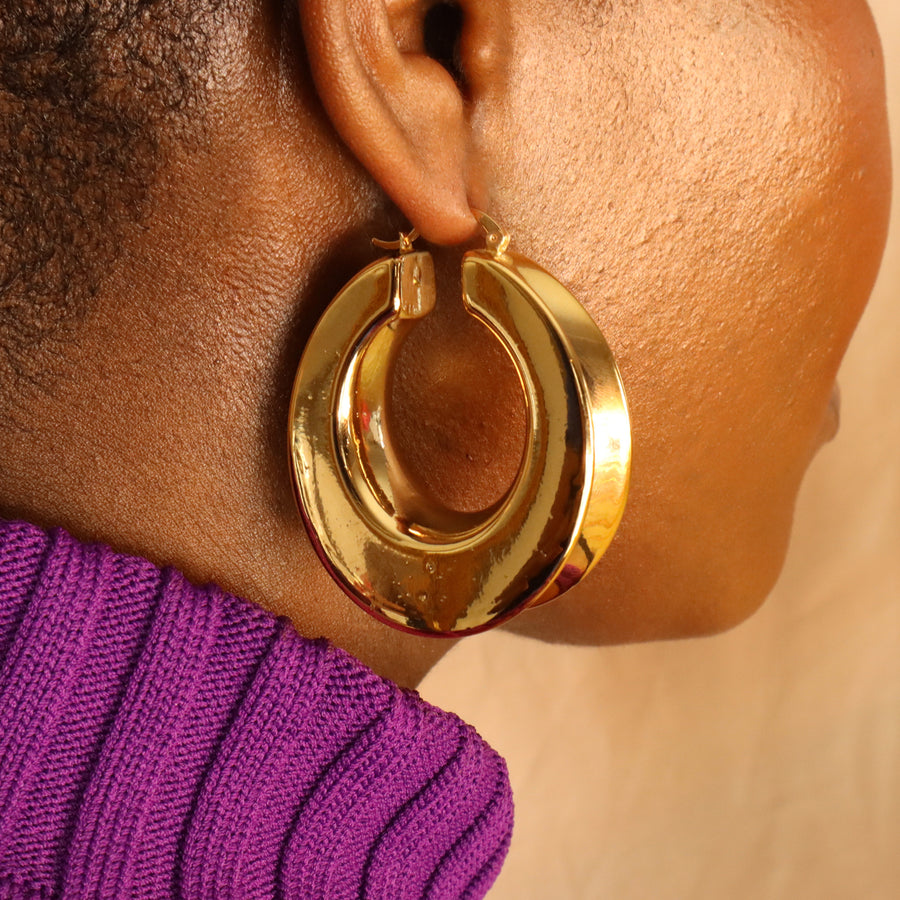 Tyra 18ct gold plated on copper Hoop Earrings