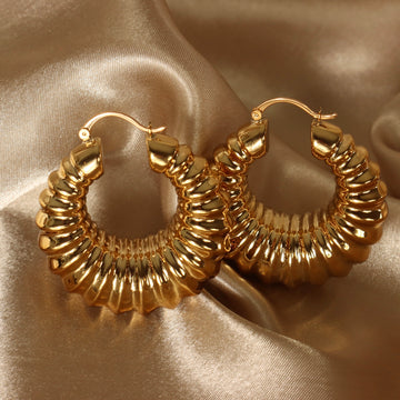 Rachel 18ct gold plated on copper Hoop Earrings