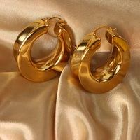 Tyra 18ct gold plated on copper Hoop Earrings