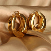 Tyra 18ct gold plated on copper Hoop Earrings