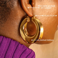 Tyra 18ct gold plated on copper Hoop Earrings